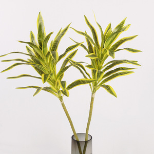 <b>Artificial</b> Lily Bamboo Plant Yellow Green Leaves Plastic <b>Stems</b> For Home Hotel Decoration Wholesale - Product Image 1