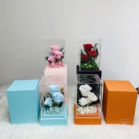 Luxe Valentijnsdag Moederdag Kerstmis Afstudeer- en Thanksgiving cadeau Eeuwige bloemen Ge conserveerde rozen Acryl cadeaudoos