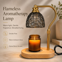 Lampe chauffe-bougie électrique sans flamme, diffuseur d'aromathérapie avec minuterie, température réglable pour la décoration de la maison et de la chambre