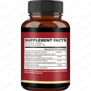 LDJ OEM Custmozied Label Ashwagandha Cápsulas 180 Cápsulas Ashwagandha Tureric Root Black Pepper para Adultos Support Energy - Product Image 2