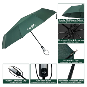 Parapluie de poche mini pliable classique à 3 sections avec poignée en caoutchouc, coupe-vent, protection UV, impression personnalisée, logo personnalisé pour enfants - Product Image 3