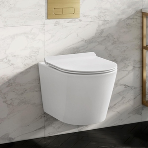 WC suspendu en céramique de luxe européen avec chasse d'eau Tornado et double chasse, équipement sanitaire - Product Image 1