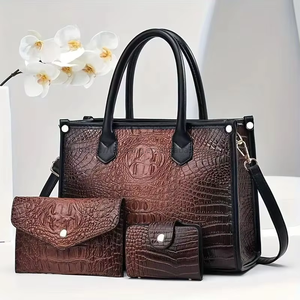 New Wholesale 3 in 1 Shoulder Bags Set Brand Ladies Fashion Good Quality PU Leather Luxury Women's <b>Handbags</b> With Purse - Product Image 6