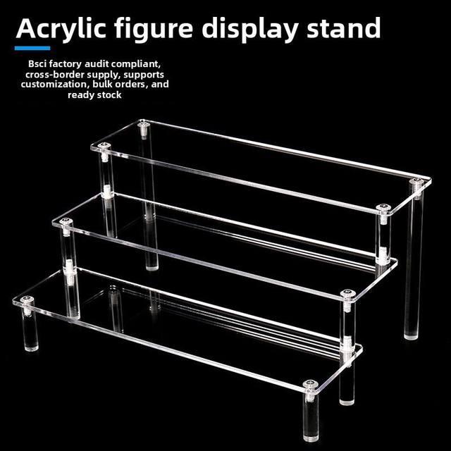 Acrylic 2-Tier 3-Tier 4-Tier Multi-Tier Stepped Display Rack with 3mm/4mm Thickness and Easy Assembly for Blind Box Hand Display