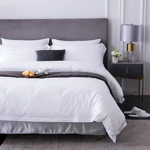 Hotel Luxury Style 300 Thread Count Jacquard Sheets Hampton Inn Duvet Cover Types Of Bed linen Sheet in hotel