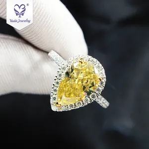 Yadis custom fine 14k 18k gold Jewelry pear cut yellow moissanite diamond wedding rings