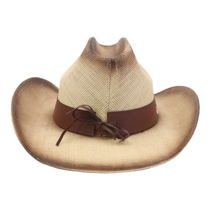 Stock Men Paper <strong>Straw</strong> Cowboy <strong>Hat</strong> Shapable Brim Sombreros Western Cowboy <strong>Straw</strong> <strong>Hat</strong> with Pink Embroidery <strong>Brown</strong> Color Band
