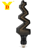 Clignotant LED universel pour moto YD, forme éclair, séquentiel, ambre, lentille fumée, fixation par boulons, col en caoutchouc