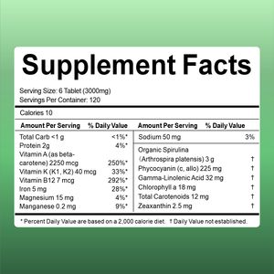 Olli Hoge Kwaliteit Private <span class=keywords><strong>Spirulina</strong></span> Supplement Extract Marien Collageen Groothandel Groene Organische Blauwe <span class=keywords><strong>Spirulina</strong></span> <span class=keywords><strong>Capsules</strong></span> - Product Image 2