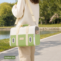 Sac de transport pour chat d'extérieur personnalisé, imperméable, léger, en tissu, avec deux fenêtres en maille, grande capacité