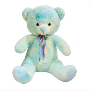 Сидящая поза цветная лента медведь плюшевая игрушка кукла Большой Цвет обнимающий плюшевый медведь кукла