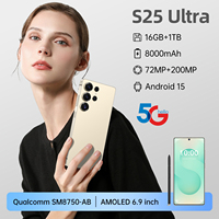 Teléfono Inteligente 5G de Alta Gama S25 Ultra con Procesador Deca Core, Cámara Frontal de 48MP, Pantalla HD de 7.3 Pulgadas, 16GB de RAM, 1TB de Almacenamiento, Doble SIM