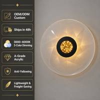 Lampe murale LED ronde en aluminium gravé à effet soleil radieux, artistique et luxueuse, pour salon, chambre, hall d'entrée, galerie, décoration