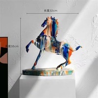 Étagère créative pour salon, sculpture d'art animalier coloré, statue de cheval en résine, décoration d'intérieur