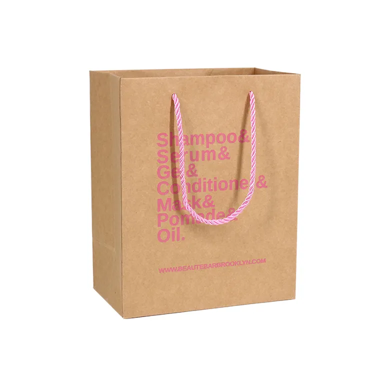 공장 직접 다크 브라운 크래프트 종이 선물 포장 와인 병 가방 손잡이와 새로운 쇼핑 종이 가방