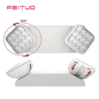 FEITUO Verstellbare OEM 360-Grad-Drehbare Doppelkopf-LED-Notleuchte mit Batterie-Backup für Lager, Fabrik, Flur