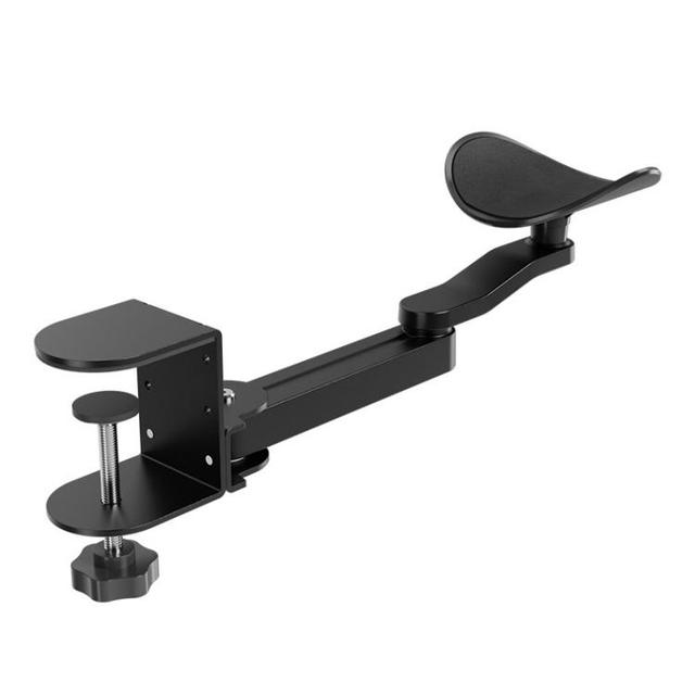 Ergonomic Computer Desk Arm Rest 360-degree Rotating Desk Clamp Arm Holder Support Bracket Keyboard Armrest Extender