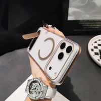 Nouveau design de luxe étui de téléphone magnétique en acrylique de couleur cristalline avec support en métal invisible pour iPhone 17 17 Pro Max A-1196