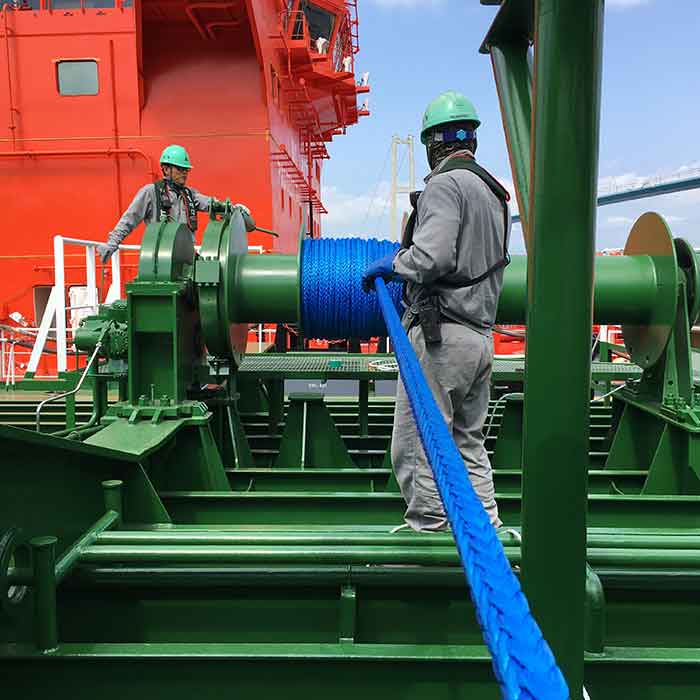 Yellow Marine 12 Strand Mooring Rope Braided Uhmwpe ABS Approved