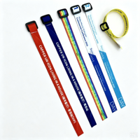 Bracelet en tissu polyester réglable, imprimé par sublimation couleur, pour événements, festivals, VIP, avec fermeture coulissante