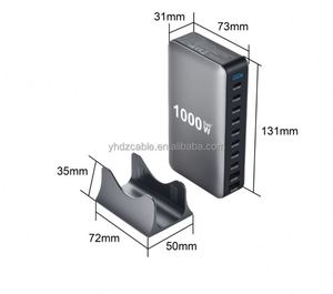 1000W Multi Port 10-port USB GaN Fast Charging Desktop Charger <b>Adapter</b> 140W Laptop and Tablet Fast Charger - Product Image 6