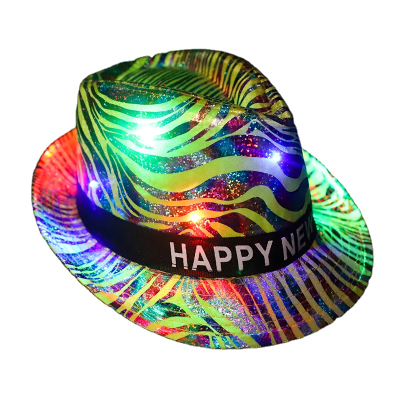 Cappelli da festa con paillettes e luci LED lampeggianti per Capodanno