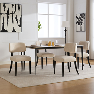 Fauteuil de salon moderne en tissu rembourré avec pieds en bois, dossier solide, design ergonomique, style scandinave, meubles pour la maison - Product Image 6