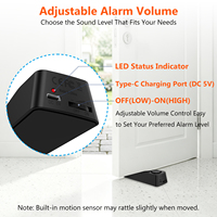 Alarme vibrante rechargeable avec arrêt automatique après 30 secondes, avertissement de batterie faible par clignotement, volume réglable pour la sécurité à domicile/au magasin