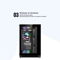PC de Tour Gaming de Bureau Complet avec Boîtiers ATX, Boîtier de Carte Graphique en Aluminium, Éclairage LED, Ventilateur RGB et Ports Avant Facilement Accessibles (USB 3.0)