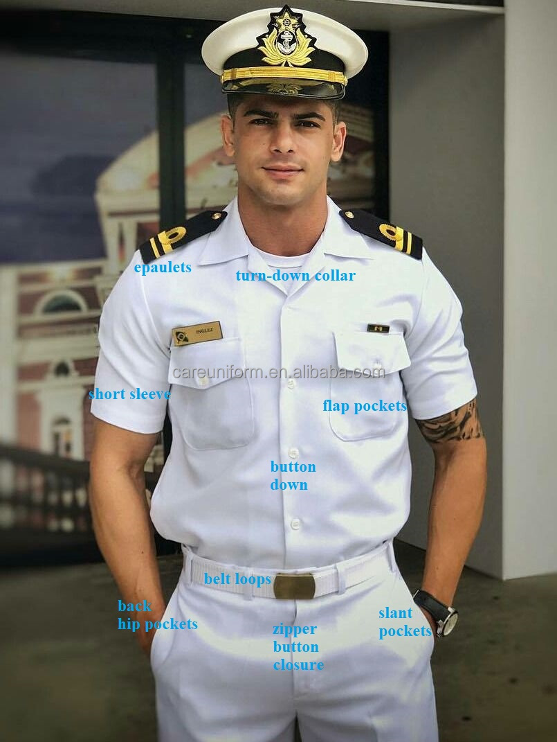 Captain Clothes Navy Uniform White Shirt for Pilots