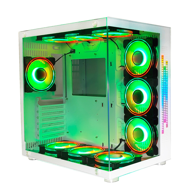 2024 New Trend Gaming PC Case Custom Gaming ATX Computer Casing Wide Cube Computer Cases & Towers PC ATX Case with RGB Fan