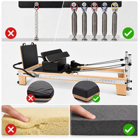 Équipement de Pilates Reformer portable, réglable et durable en bois d'érable blanc de haute qualité pour la santé