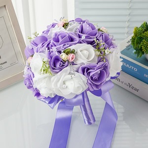 Bouquet de Mariage Haut de Gamme pour Demoiselles d'Honneur, Fleurs à Tenir à la Main, Accessoires de Robe de Mariée V15 - Product Image 2