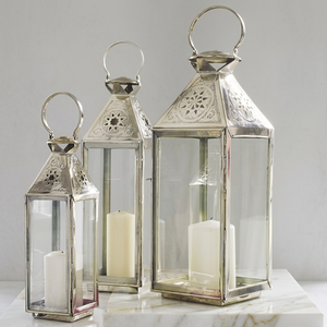 Aluminium Antique Glass Handmade <b>Tea</b> <b>Light</b> Candle Holders Vintage Decorative <b>Lanterns</b> Home Decor Ornamental for Weddings Gardens - Product Image 1