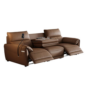 Canapé électrique de luxe italien en cuir véritable, inclinable et extensible, moderne, pièce maîtresse pour salon, avec chargement USB et structure métallique - Product Image 5