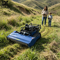 Tondeuse à gazon robotisée autonome tout-terrain sans fil à essence télécommandée automatique pour la coupe de l'herbe de jardin