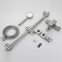 304 acier inoxydable Simple carré mitigeur ensemble de douche thermostatique brossé pommeau de douche en céramique chaud froid robinet pour