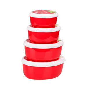 BPA Miễn Phí 4 Pcs Set Phim Hoạt Hình Snack Hộp Dâu Tây Hình Dạng Mini Kẹo Boxes120ml + 200Ml + 350Ml + 500Ml Nhựa Thực Phẩm Lưu Trữ Container - Product Image 4