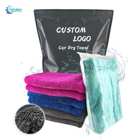 Serviettes de séchage pour voiture en microfibre torsadée, grand format, avec logo personnalisé, 1400 g/m², 120 g/m², super absorbantes, séchage rapide, écologiques