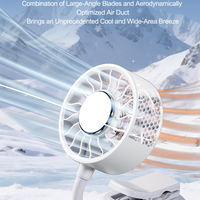Ventilateur portatif multifonctionnel 2000mAh 7W haute puissance, mini ventilateur portatif pour extérieur et intérieur, ventilateur de refroidissement portable