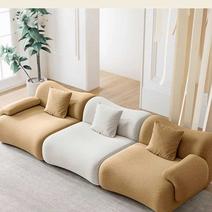Modern Modular Sectional <b>Sofa</b> <b>Fabric</b> S Shape Pillow Back Curved Arm Living Room Furniture Set - Product Image 1