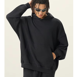 <span class=keywords><strong>Sudadera</strong></span> con capucha unisex de gran tamaño, estilo streetwear <span class=keywords><strong>FOG</strong></span>, con puños enrollados, patchwork, efecto lavado, color liso, con logo personalizado, para hombre y mujer. - Product Image 1