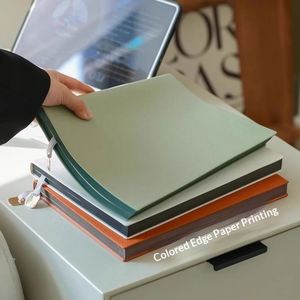 Exquisito Cuaderno de Cuero PU A5 con Impresión, Tapa Blanda con Grabado, Encuadernación Cosida, Marcapáginas de Cinta, Libro de Registro para Negocios y Oficina - Product Image 2