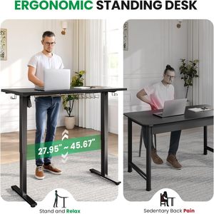 โต๊ะยืนไฟฟ้าทันสมัย48X24นิ้วปรับความสูงได้จัดการสายเคเบิ้ลได้4หน่วยความจำที่ตั้งไว้ล่วงหน้า - Product Image 5