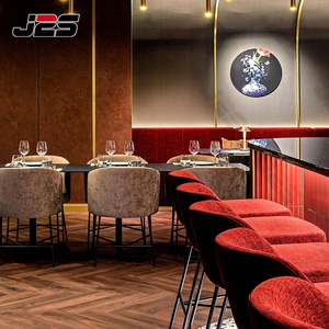 Комплект коммерческой барной мебели J2S: барные стулья с обивкой из вельвета, металлический каркас, для лаунжей и бистро - Product Image 3