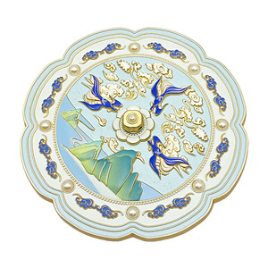 Nhà Máy Tùy Chỉnh Kim Loại Cứu Trợ Nhỏ Cổ Hiện Đại Mạ Vàng UV In Ấn Di Động Tùy Chỉnh Mô Hình Ngọc Trai Trang Điểm Gương Du Lịch Quà Tặng - Product Image 1