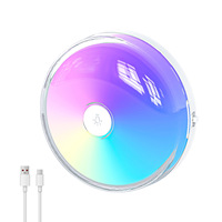 Lumière de douche LED sans fil rechargeable RGB multicolore changeante en ABS pour salles de bain, placards, chambres et salons