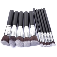 Marque privée Designer pinceau de maquillage ensemble 10 pièces Nylon ventilateur brosses pour visage lèvres fond de teint naturel Eyeliner blaireau
