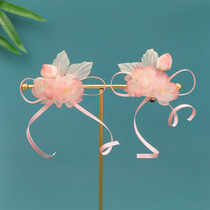 2026 Spring New Original Antique Style Handmade Silk Flower Pink Hanfu Headdress, Sweet Makeup Styling Hair Accessory - Product Image 2