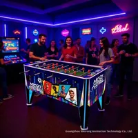 Wzl Table de football électronique d'arcade à monnayeur, jeu de société en acrylique, pour deux joueurs, parent-enfant